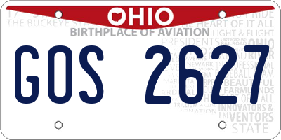 OH license plate GOS2627