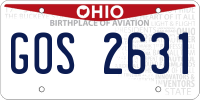 OH license plate GOS2631