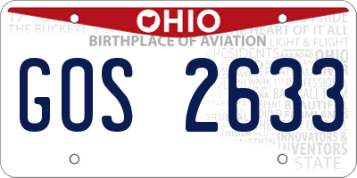 OH license plate GOS2633