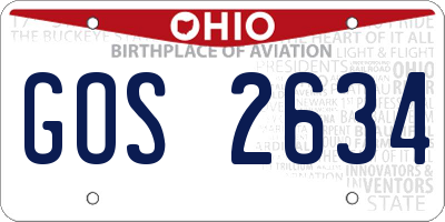 OH license plate GOS2634
