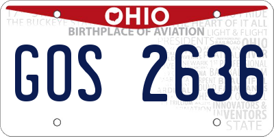 OH license plate GOS2636