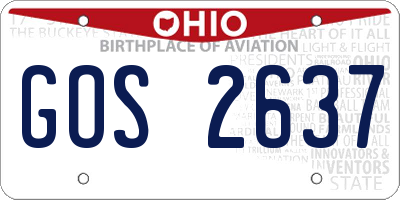 OH license plate GOS2637