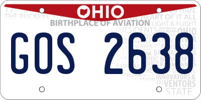 OH license plate GOS2638