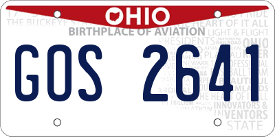 OH license plate GOS2641