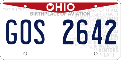 OH license plate GOS2642