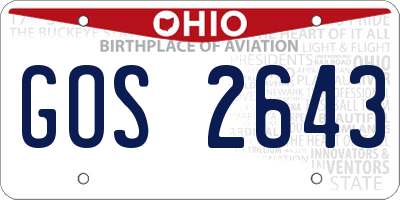 OH license plate GOS2643