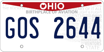 OH license plate GOS2644