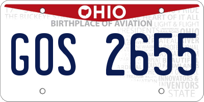 OH license plate GOS2655
