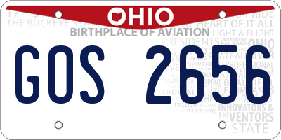OH license plate GOS2656