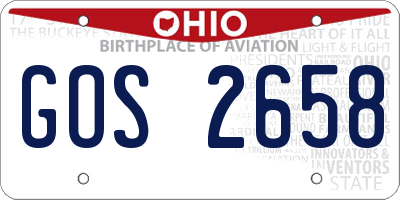 OH license plate GOS2658