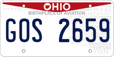 OH license plate GOS2659