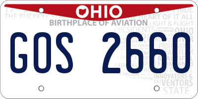 OH license plate GOS2660