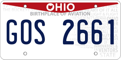 OH license plate GOS2661