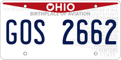OH license plate GOS2662