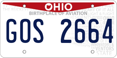 OH license plate GOS2664