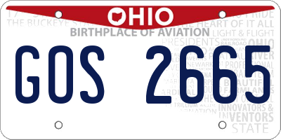 OH license plate GOS2665