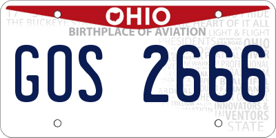 OH license plate GOS2666