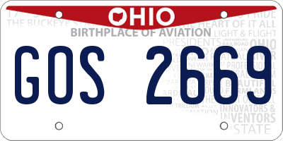 OH license plate GOS2669
