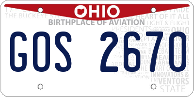 OH license plate GOS2670