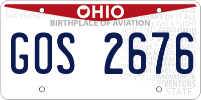 OH license plate GOS2676