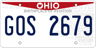OH license plate GOS2679