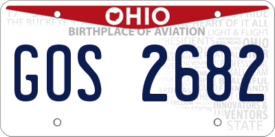 OH license plate GOS2682