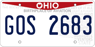 OH license plate GOS2683