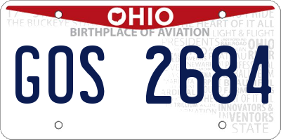OH license plate GOS2684