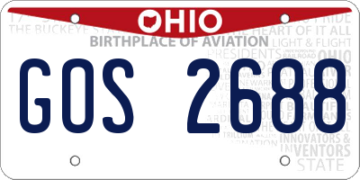 OH license plate GOS2688