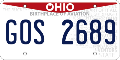 OH license plate GOS2689