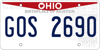 OH license plate GOS2690