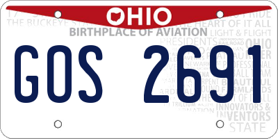 OH license plate GOS2691