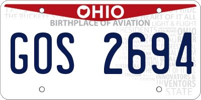OH license plate GOS2694