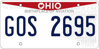 OH license plate GOS2695