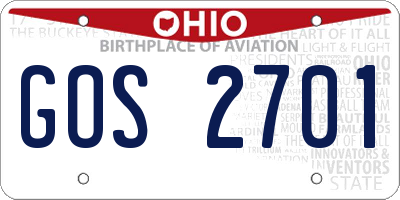 OH license plate GOS2701