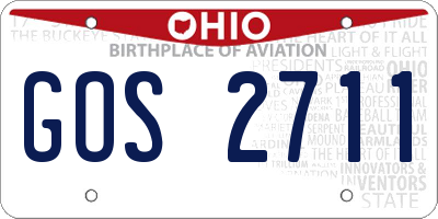 OH license plate GOS2711
