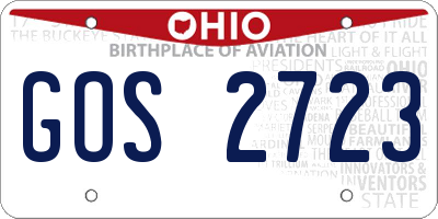 OH license plate GOS2723