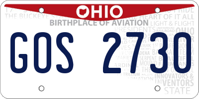 OH license plate GOS2730