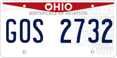 OH license plate GOS2732