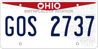OH license plate GOS2737
