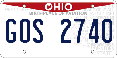OH license plate GOS2740