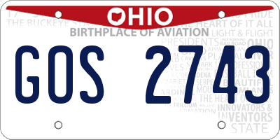 OH license plate GOS2743