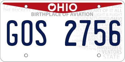OH license plate GOS2756