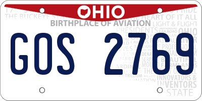 OH license plate GOS2769