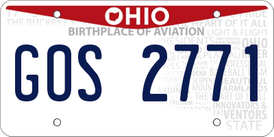 OH license plate GOS2771