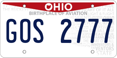 OH license plate GOS2777