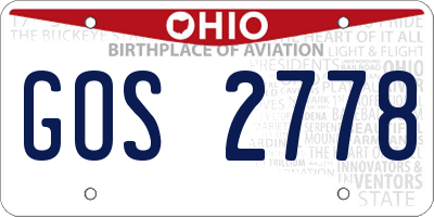 OH license plate GOS2778