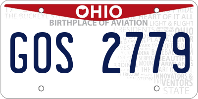 OH license plate GOS2779
