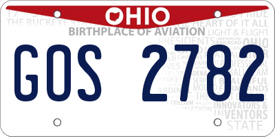 OH license plate GOS2782