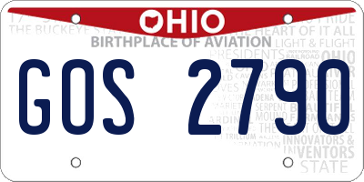 OH license plate GOS2790